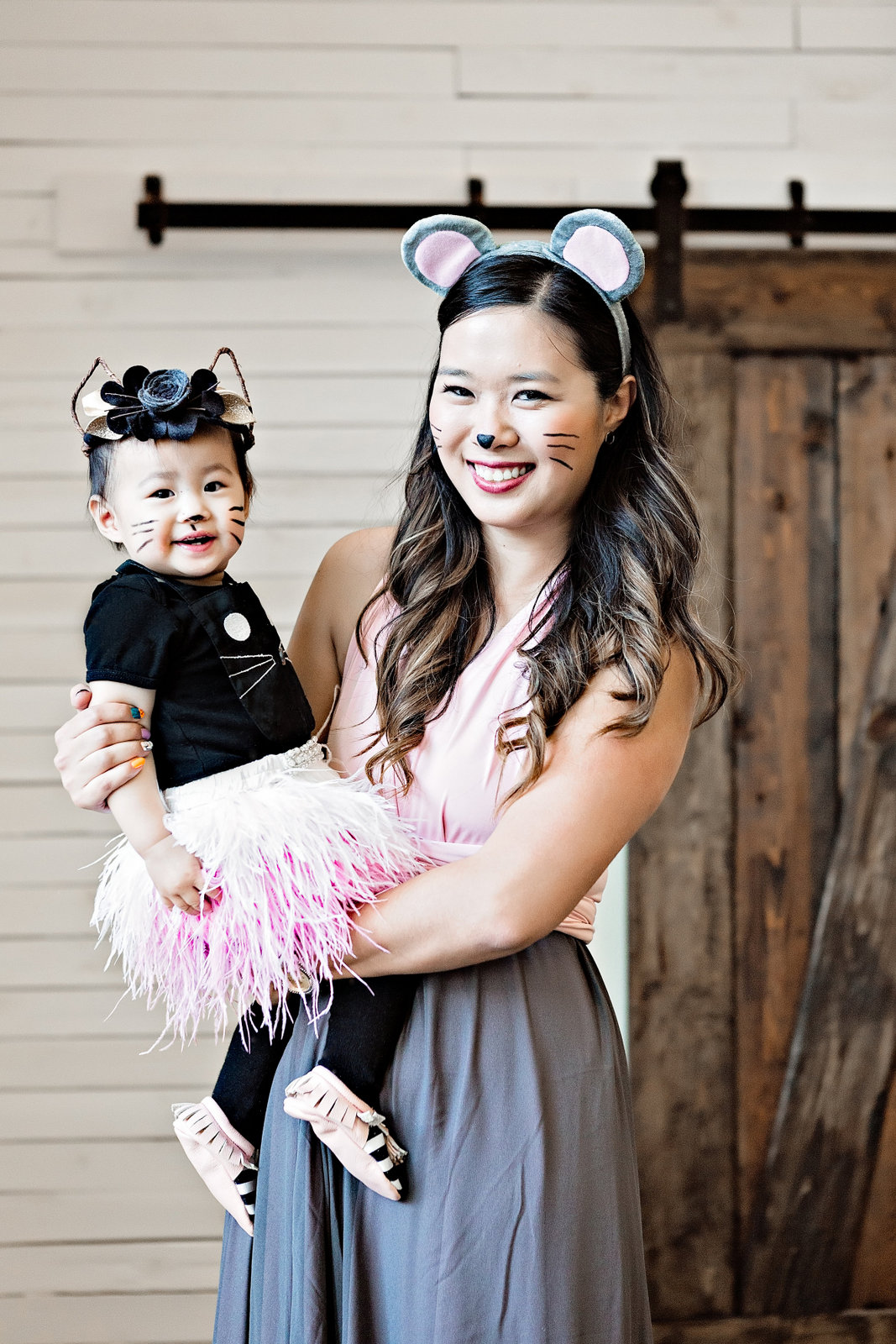 Mommy and me cat and mouse costumes