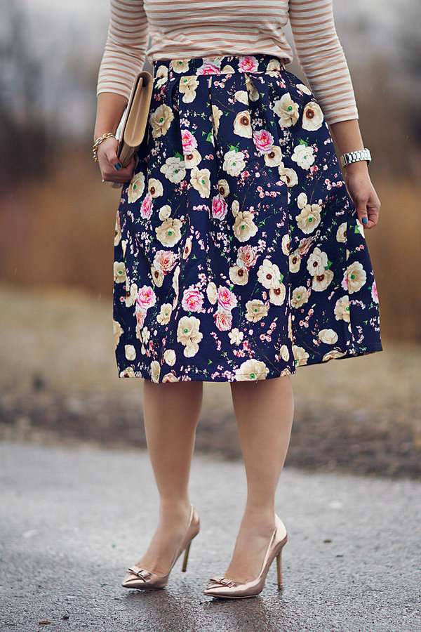 sandy a la mode floral skirt bow shoes