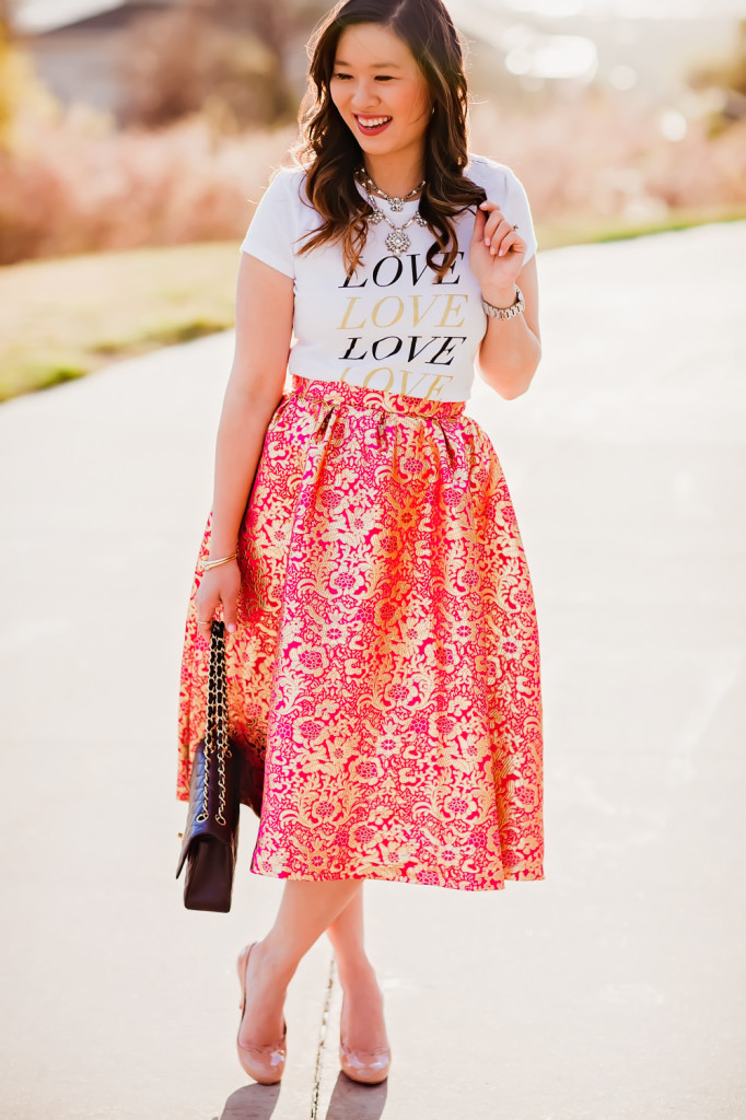Graphic Tee + Pretty Skirt SandyALaMode