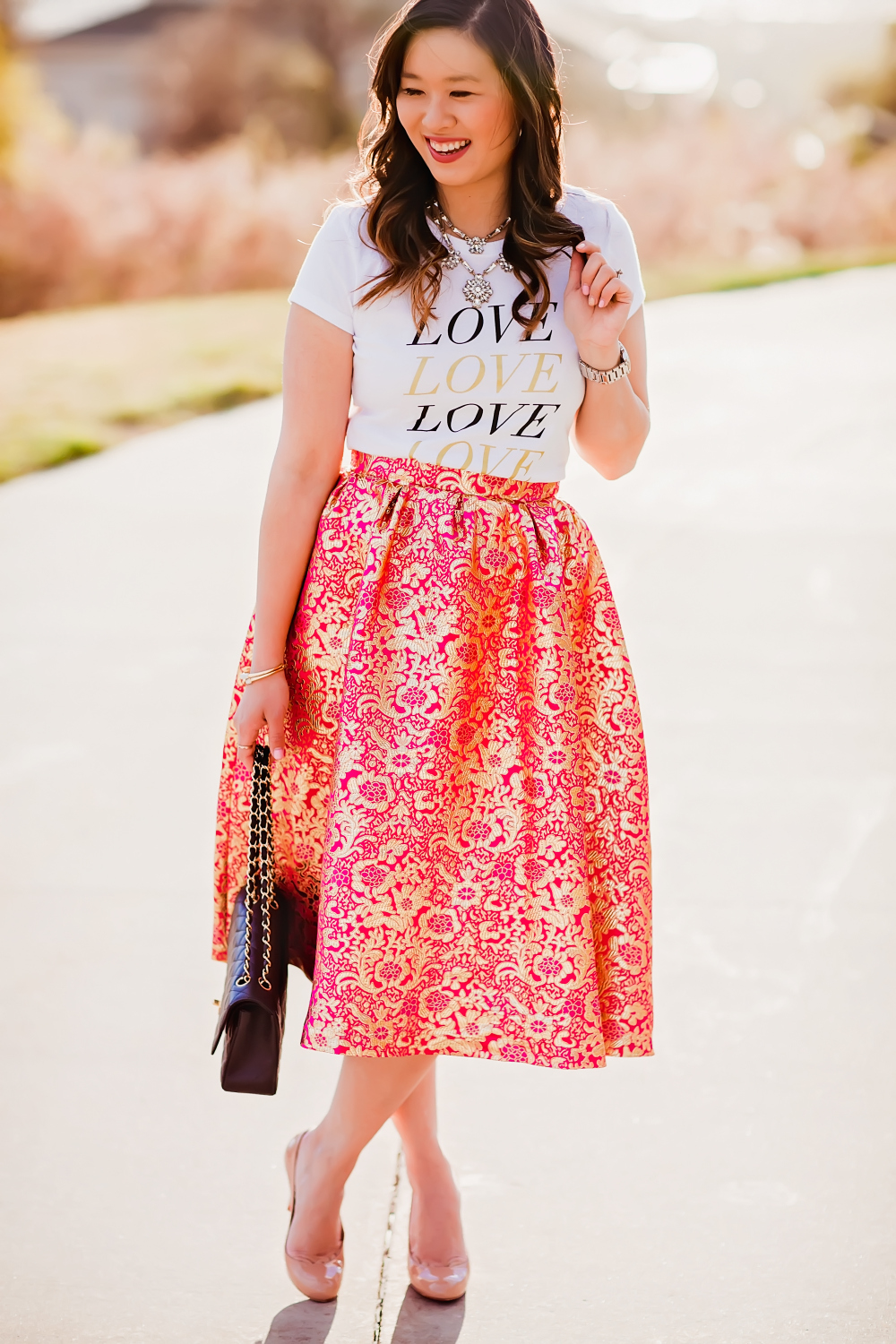 Sandy a la Mode | Fashion Blogger Graphic Tee and Pretty Skirt 
