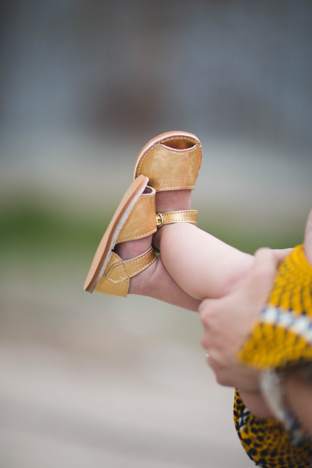 Sandy a la Mode | Baby Girl Gold Pons Avarcas Sandals