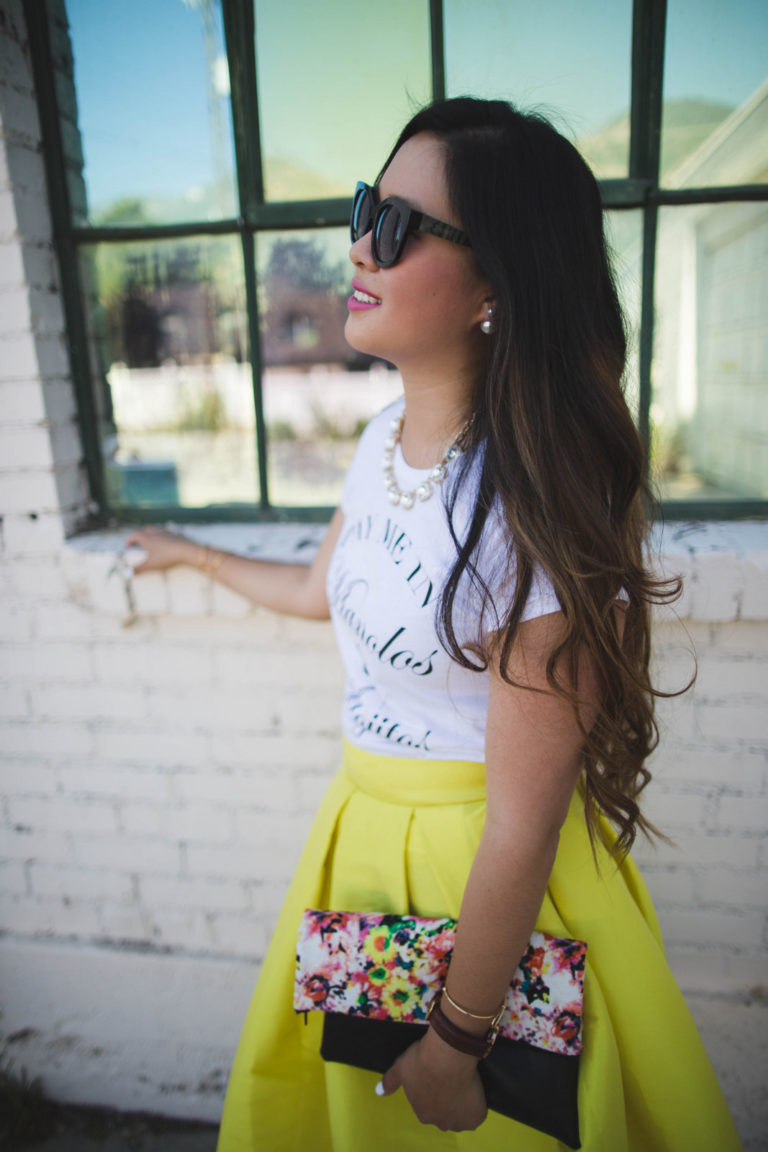 Graphic Tee and Midi Skirt + On Trend Tuesdays Linkup! | SandyALaMode
