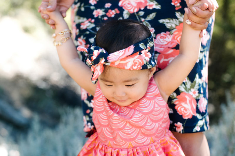 Baby girl wearing Color Me Apparel floral headband