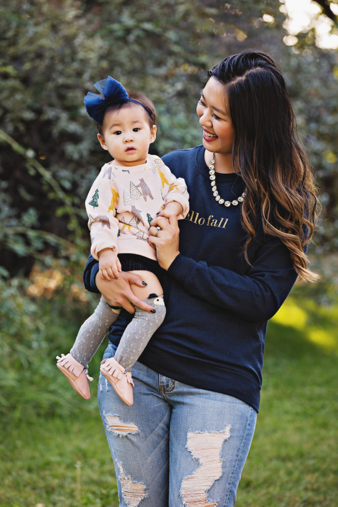 Mommy and me fall sweatshirt style