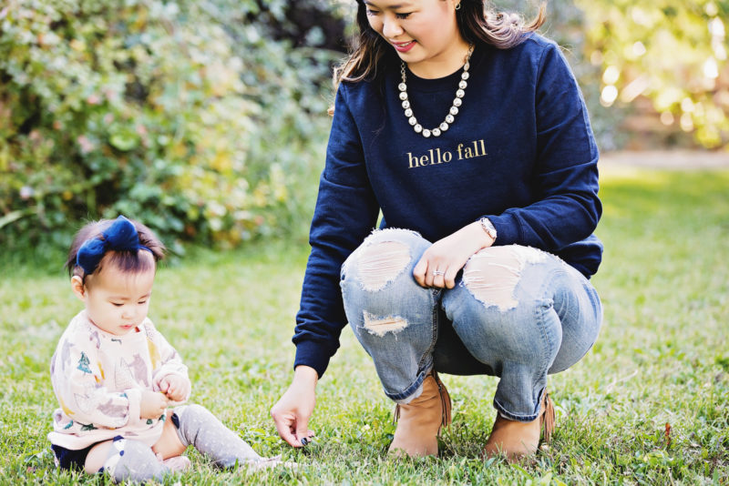 Mommy and me fall sweatshirt style