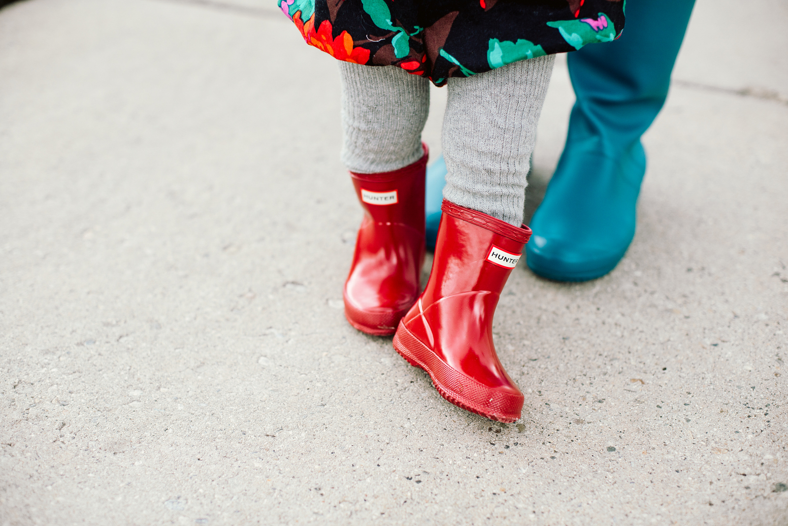 red kids hunter boots