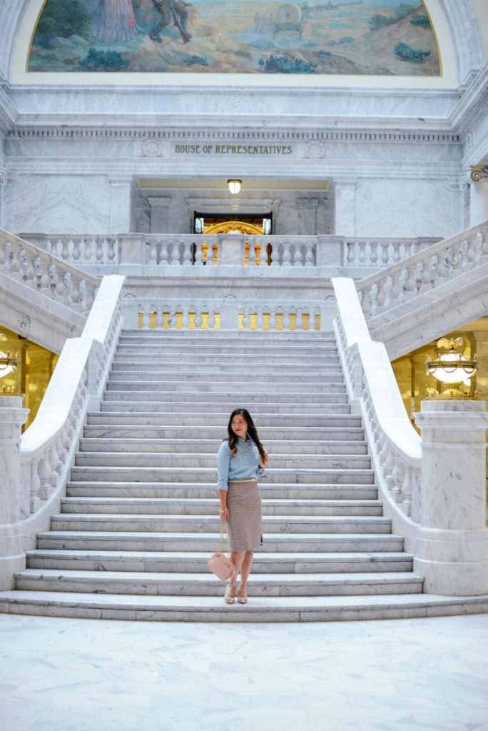 Chambray and Tweed Work outfit