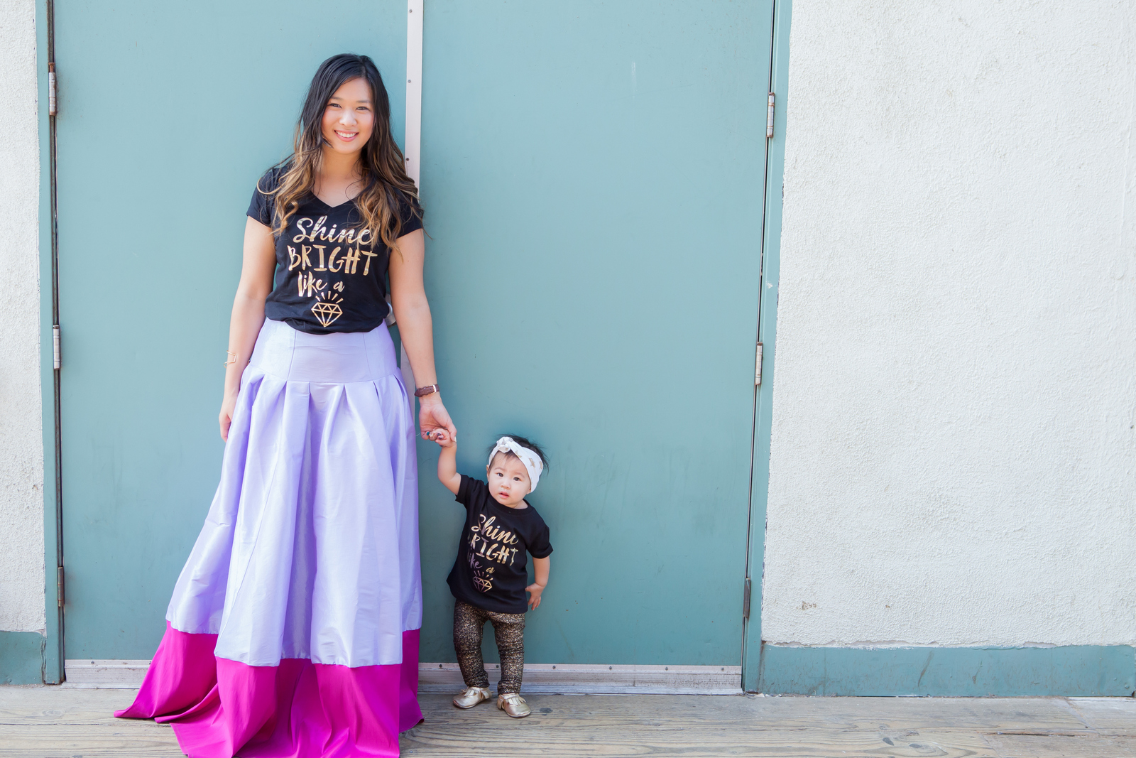Mommy and me graphic tees and maxi skirts