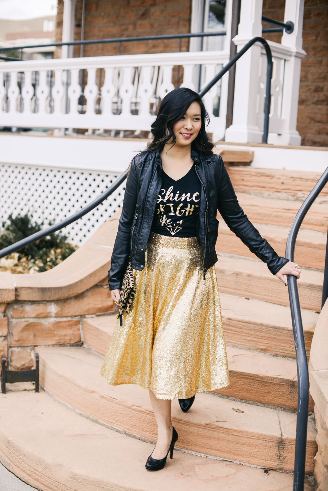 3 Ways To Style A Sequin Skirt + New Years Party Blog Hop | SandyALaMode