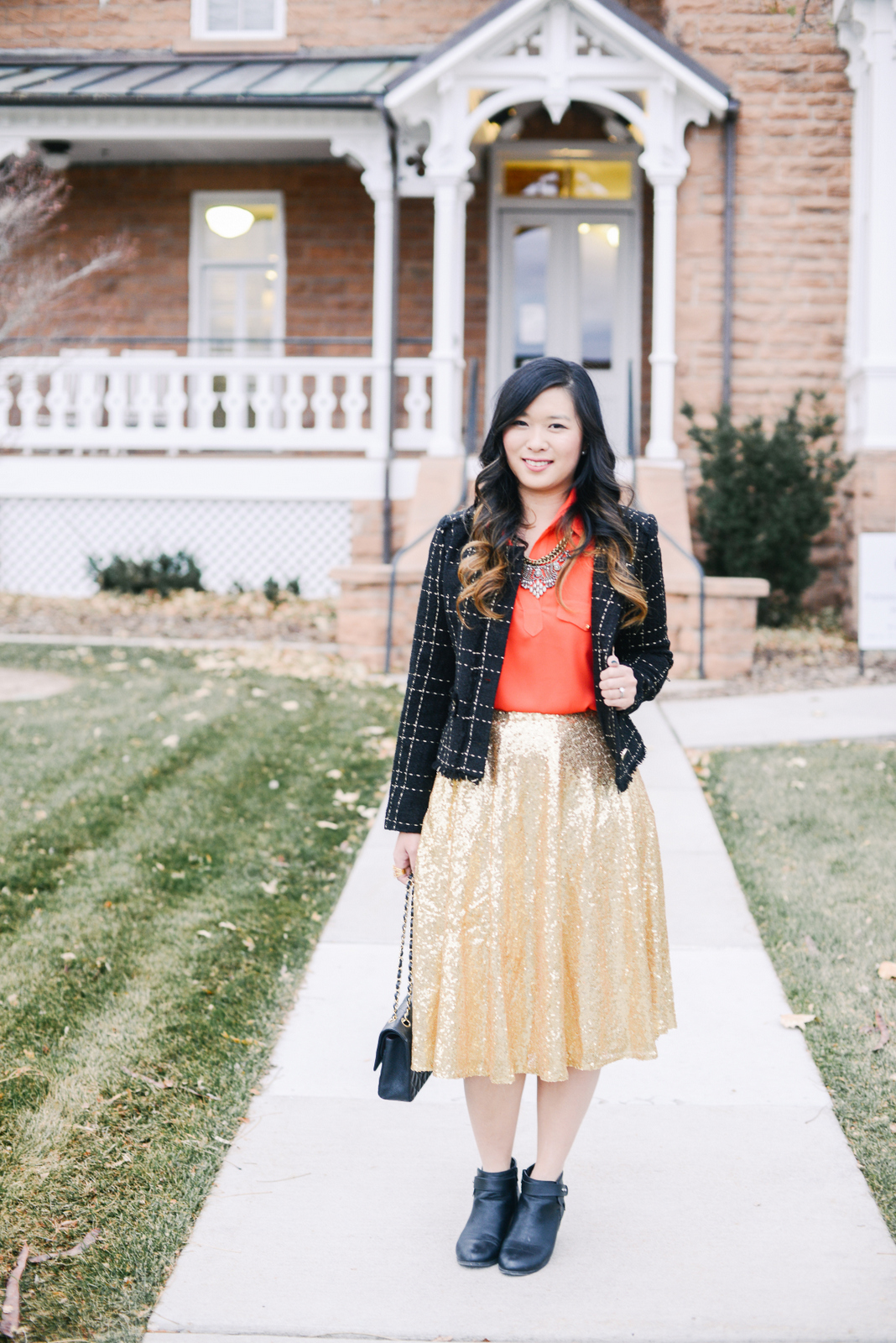 3 Ways To Style A Sequin Skirt + New Years Party Blog Hop | SandyALaMode