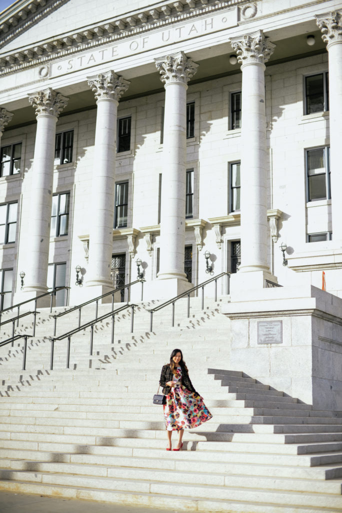 Outfit pictures at Utah State Capitol