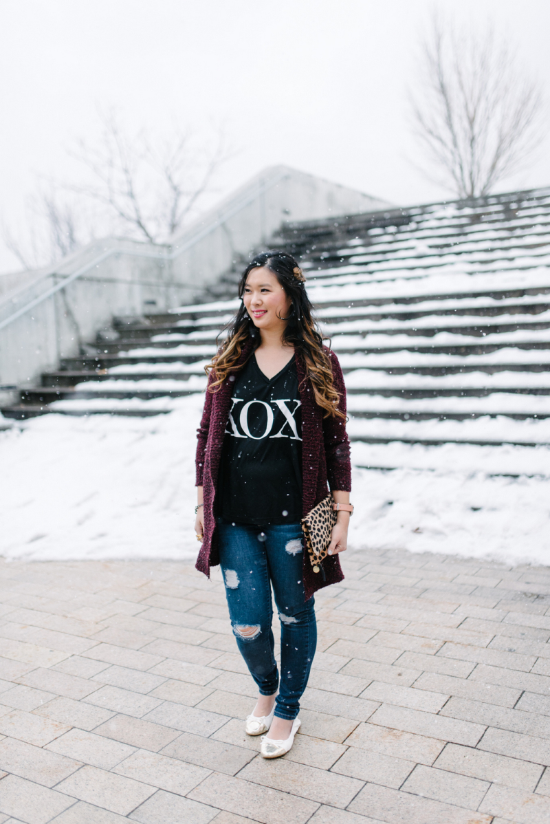 How to style a graphic tee for winter