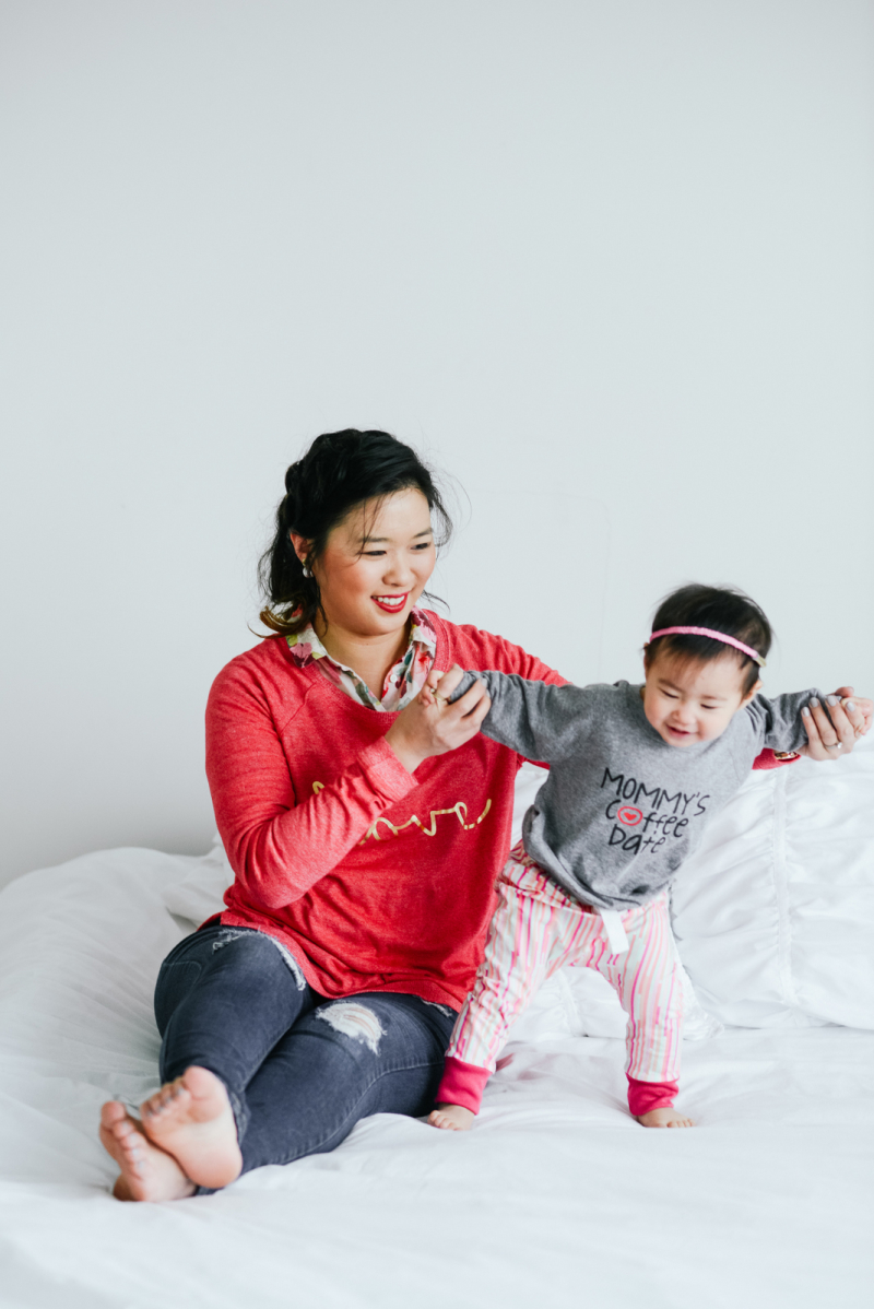 mommy and me outfits: valentine's day casual outfit