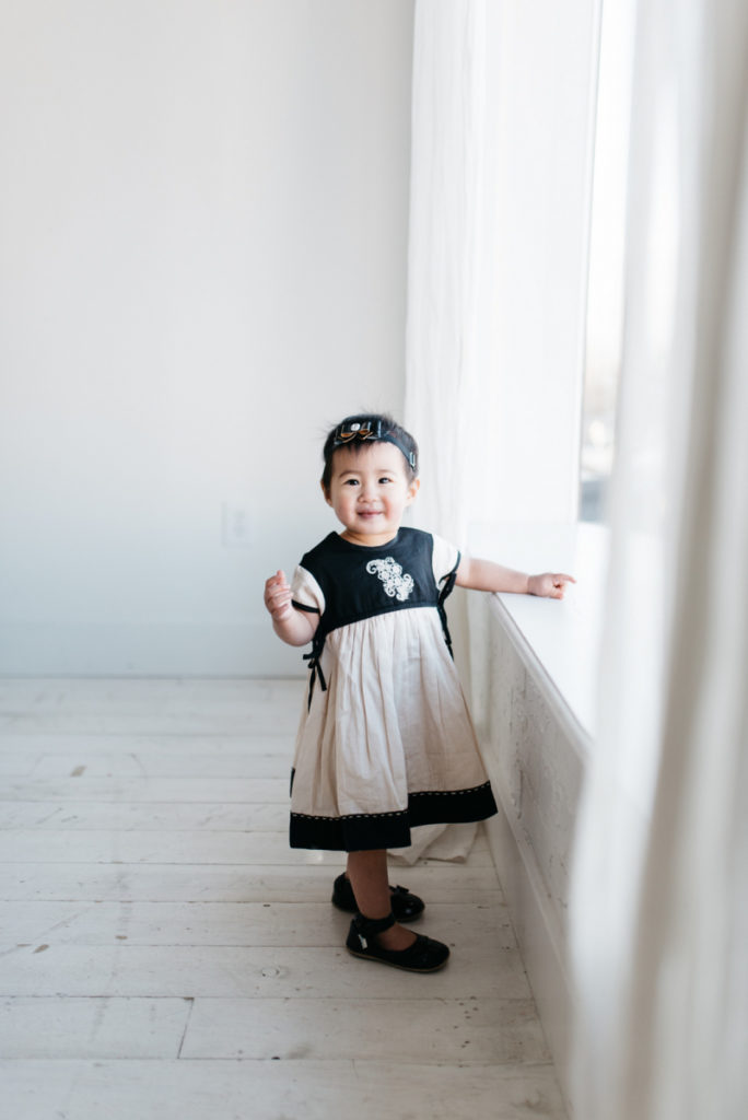 Gentille Alouette dress on baby girl