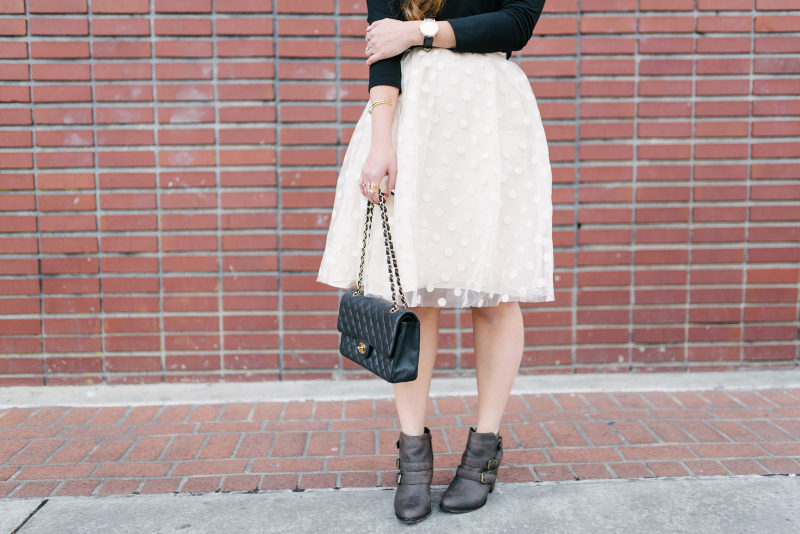 Skirt and boots style