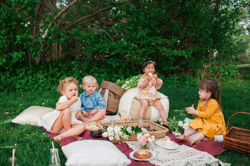 Toddler girl picnic
