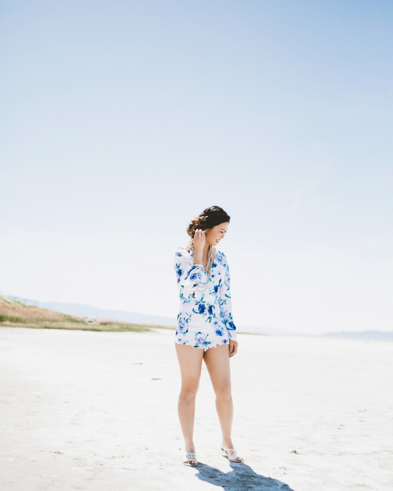 Beach Outfit: Romper and Sandals