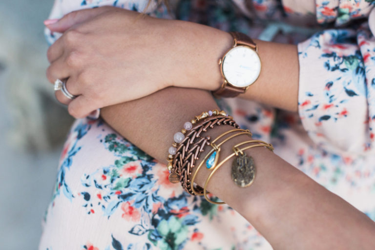 Floral Off The Shoulder Dress + Linkup! SandyALaMode