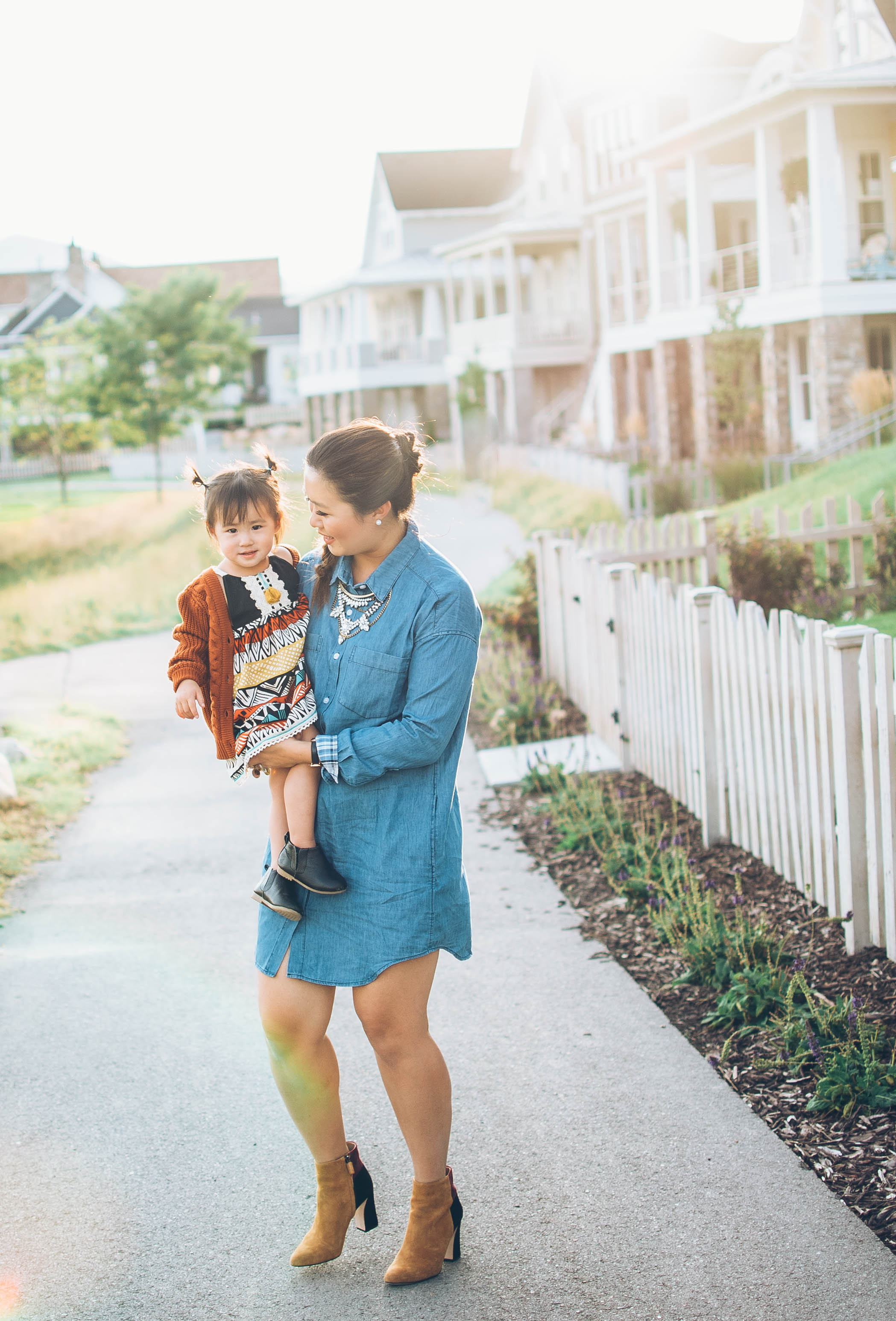 Mommy and me denim dress cheap