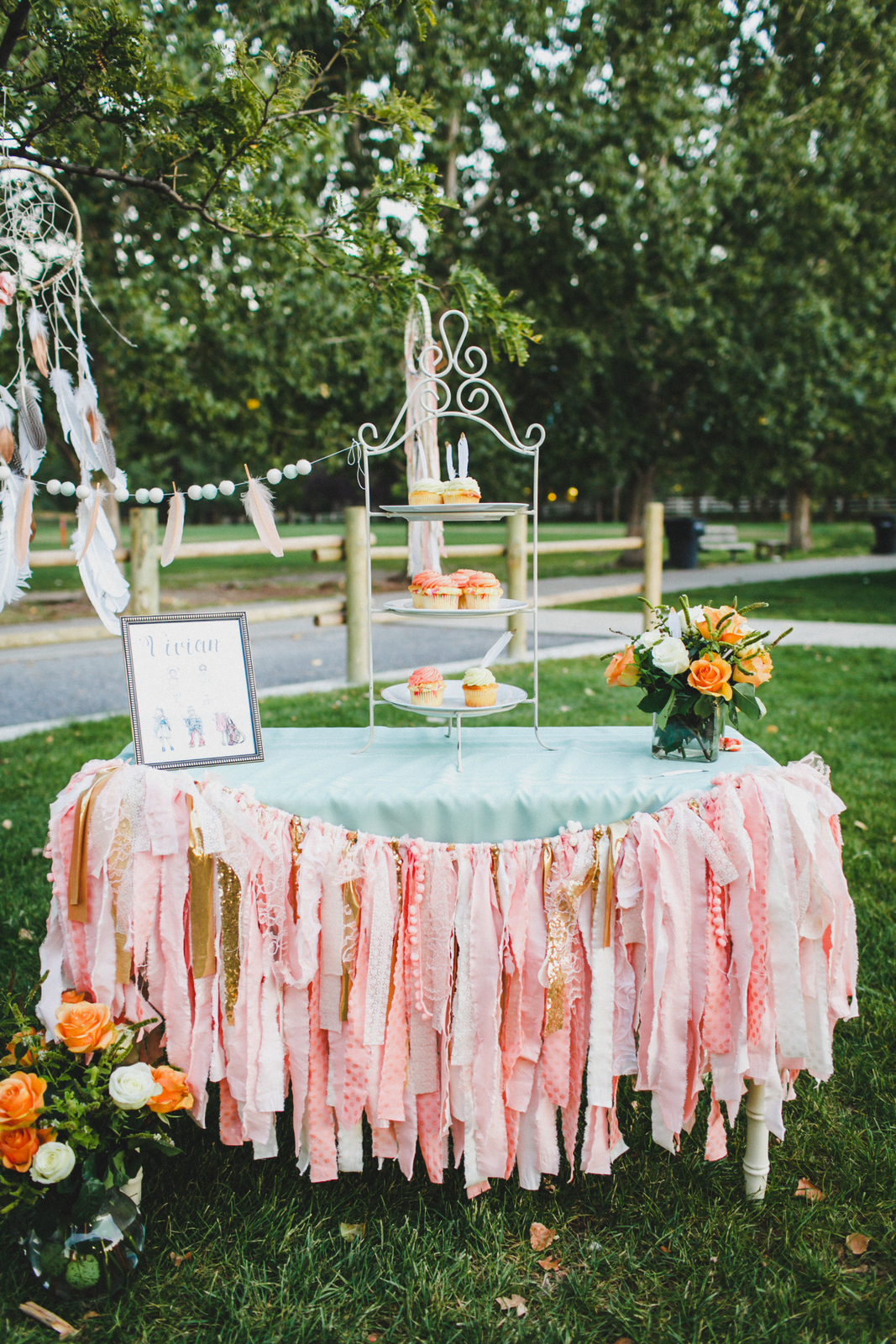 Pearl and Jane Banners at Boho Birthday Party - Photo by Summer Nicole Photo