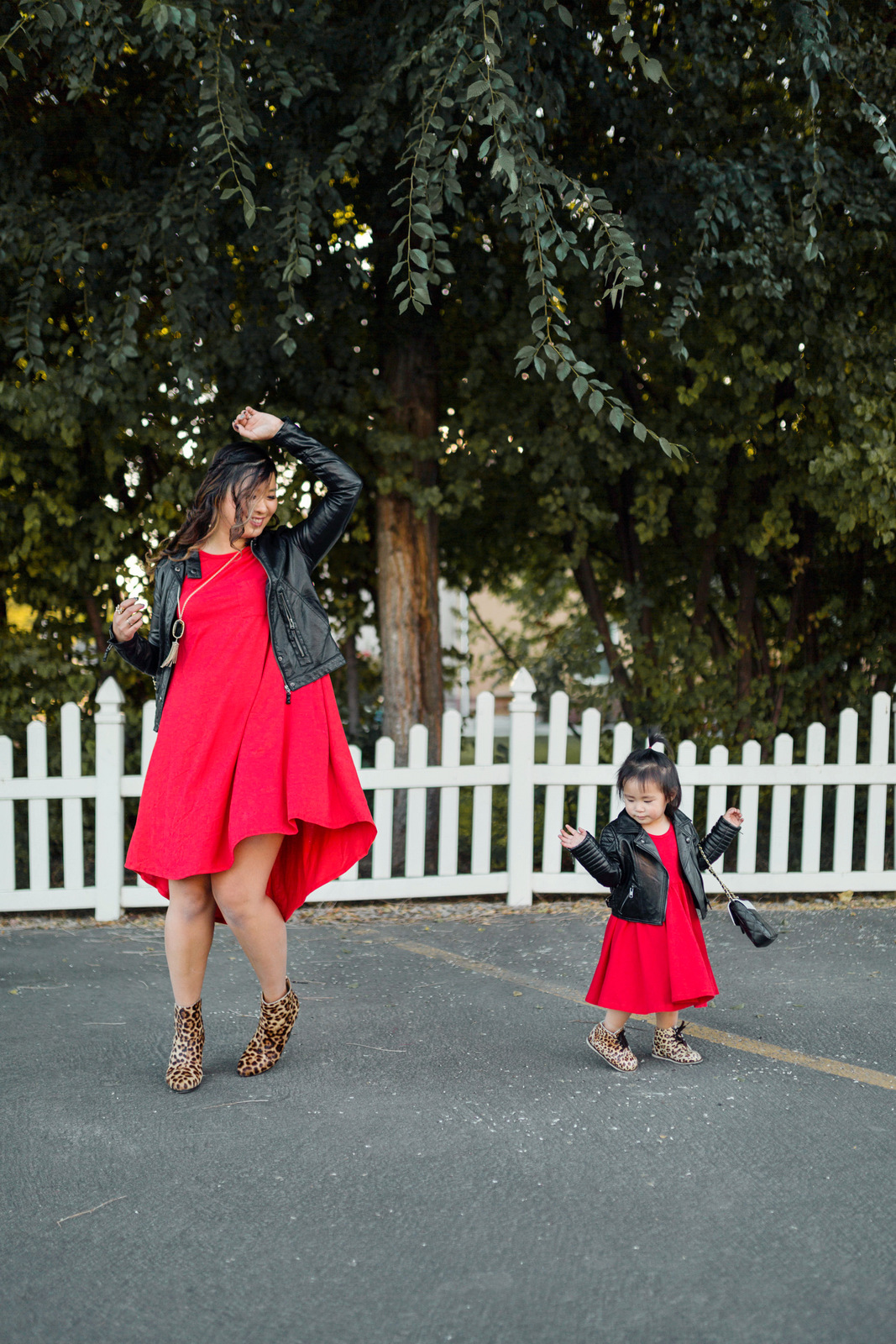 Mommy and Me Outfits Red Leather Leopard Print Outfit Sandy A La Mode