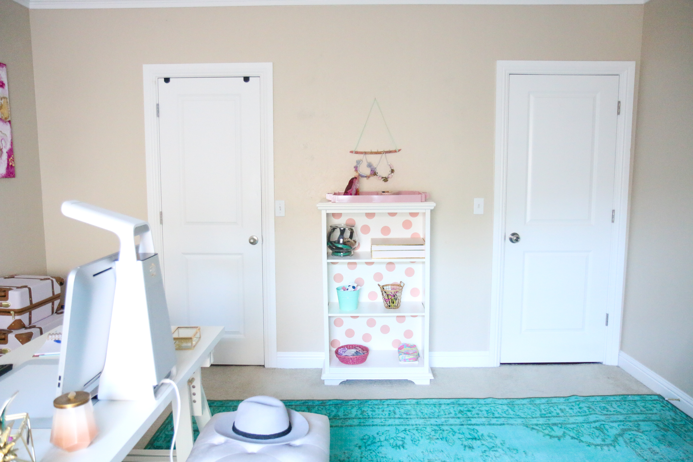 Pink and Teal Home Office Tour