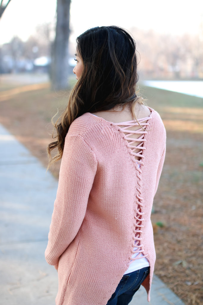 BB Styled Boutique Lace Up Sweater