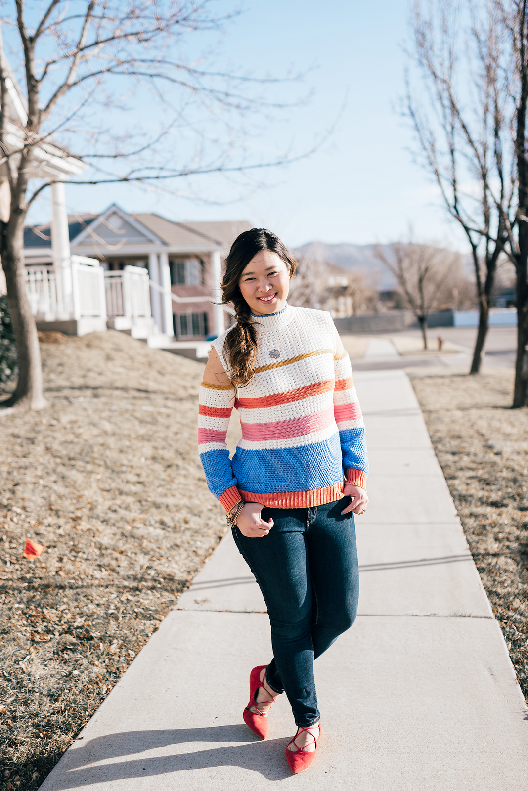 Mommy and Me Outfit: Rainbow Stripes by Utah fashion blogger Sandy A La Mode