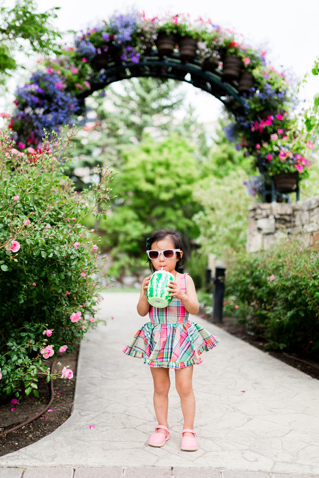 Mommy and Me Outfit: Pink and Green + Linkup! by fashion blogger Sandy A La Mode