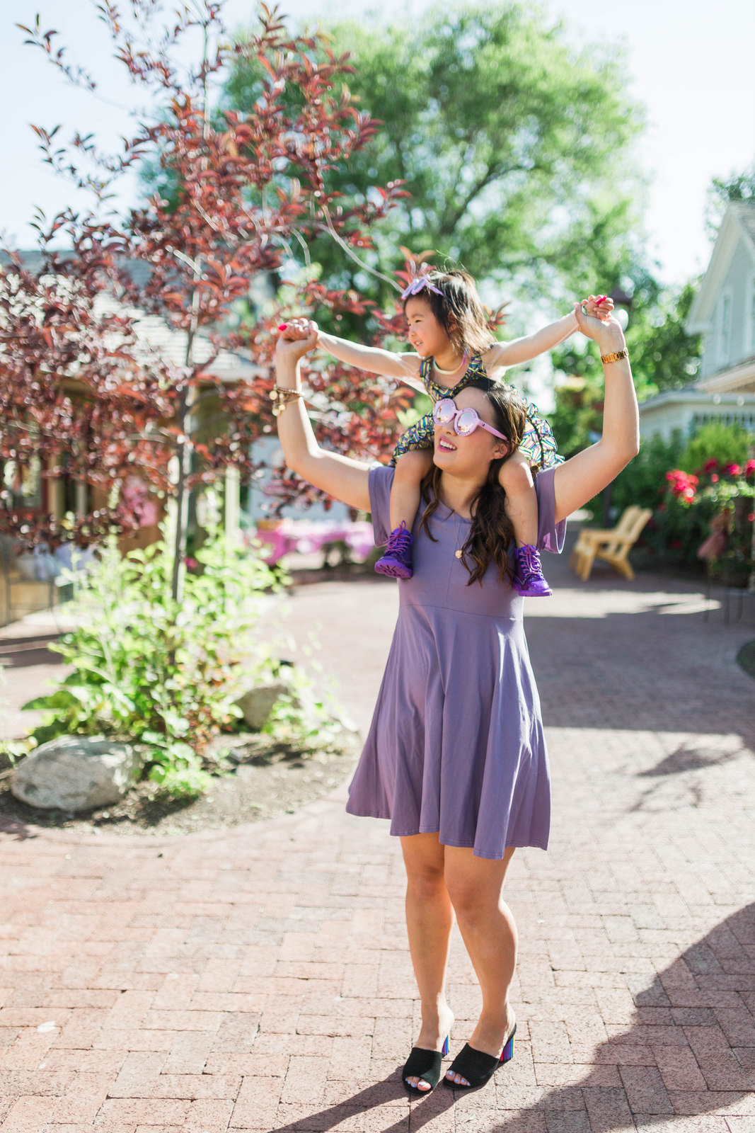 Mommy and Me Style: Shades of Purple Outfits by Utah fashion blogger Sandy A La Mode