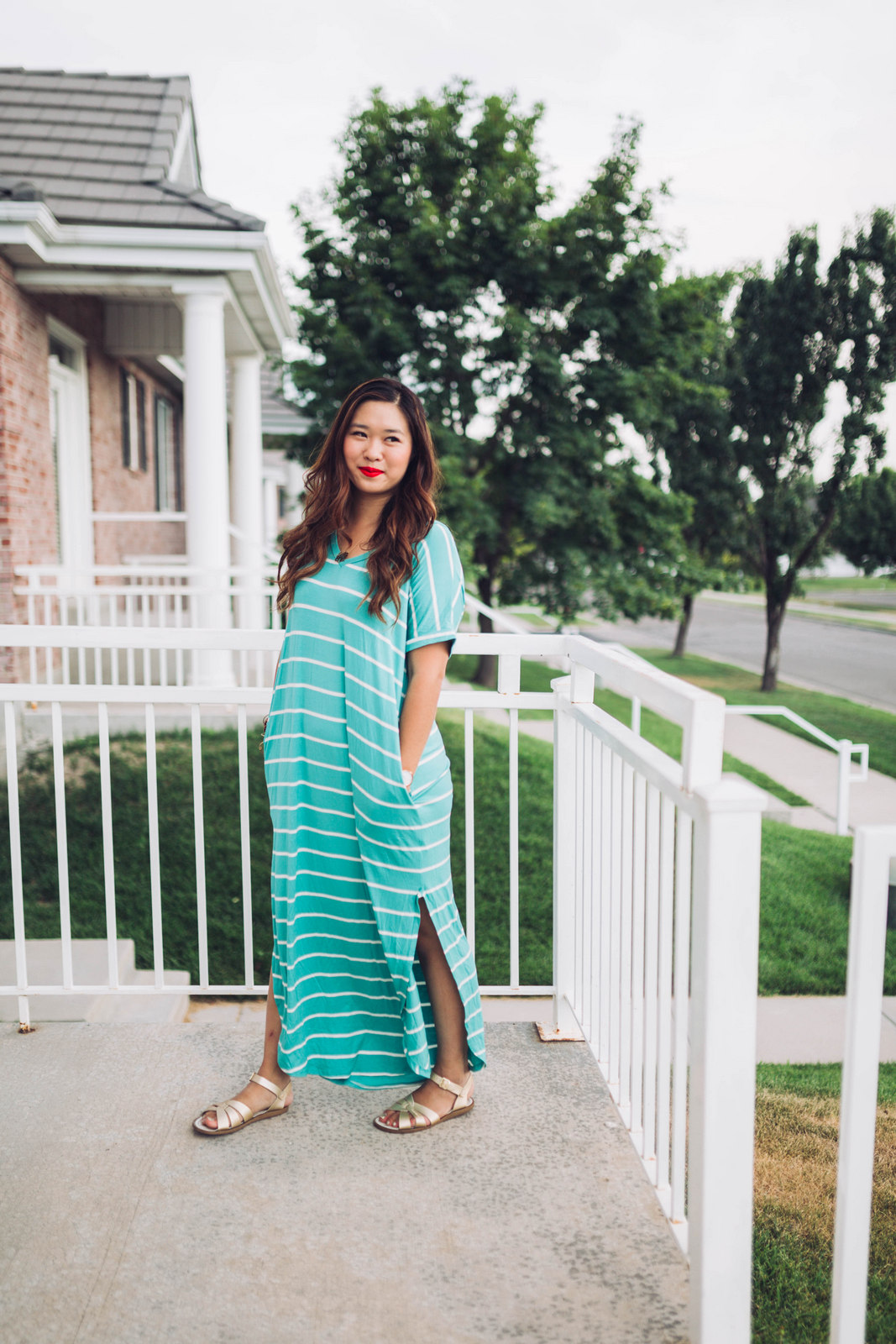 4 Ways To Style A Striped Maxi Dress by Utah fashion blogger Sandy A La Mode