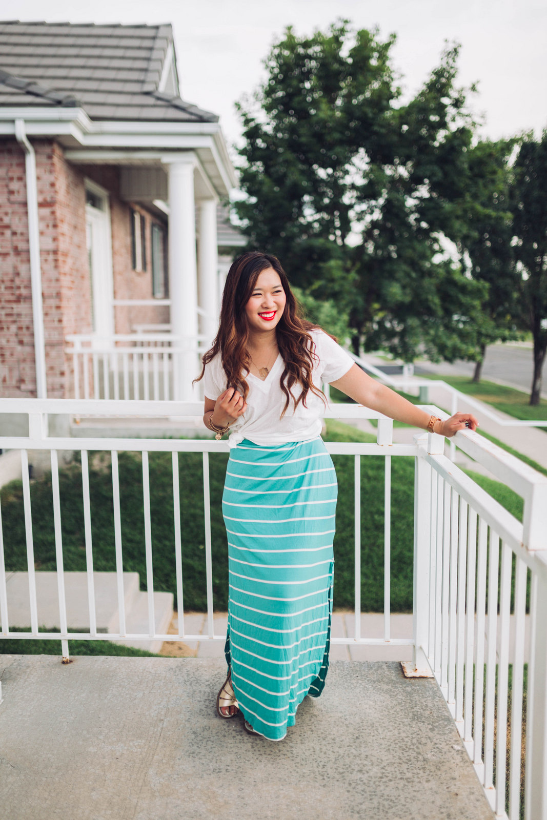 4 Ways To Style A Striped Maxi Dress by Utah fashion blogger Sandy A La Mode