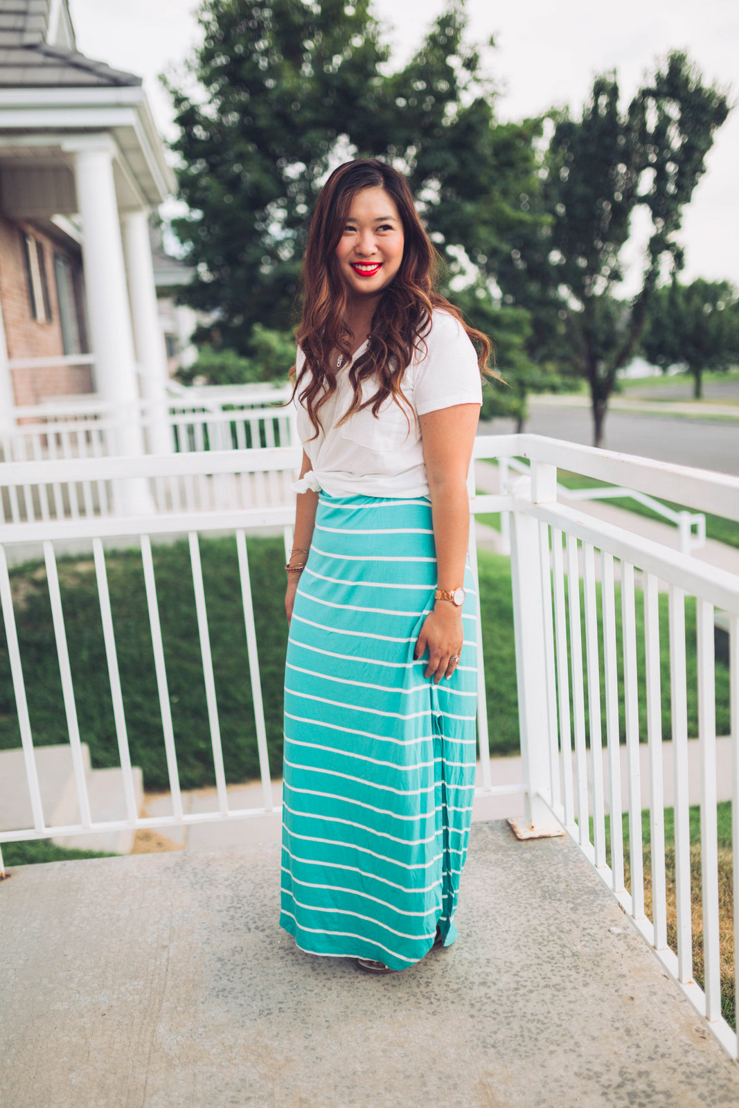 4 Ways To Style A Striped Maxi Dress by Utah fashion blogger Sandy A La Mode