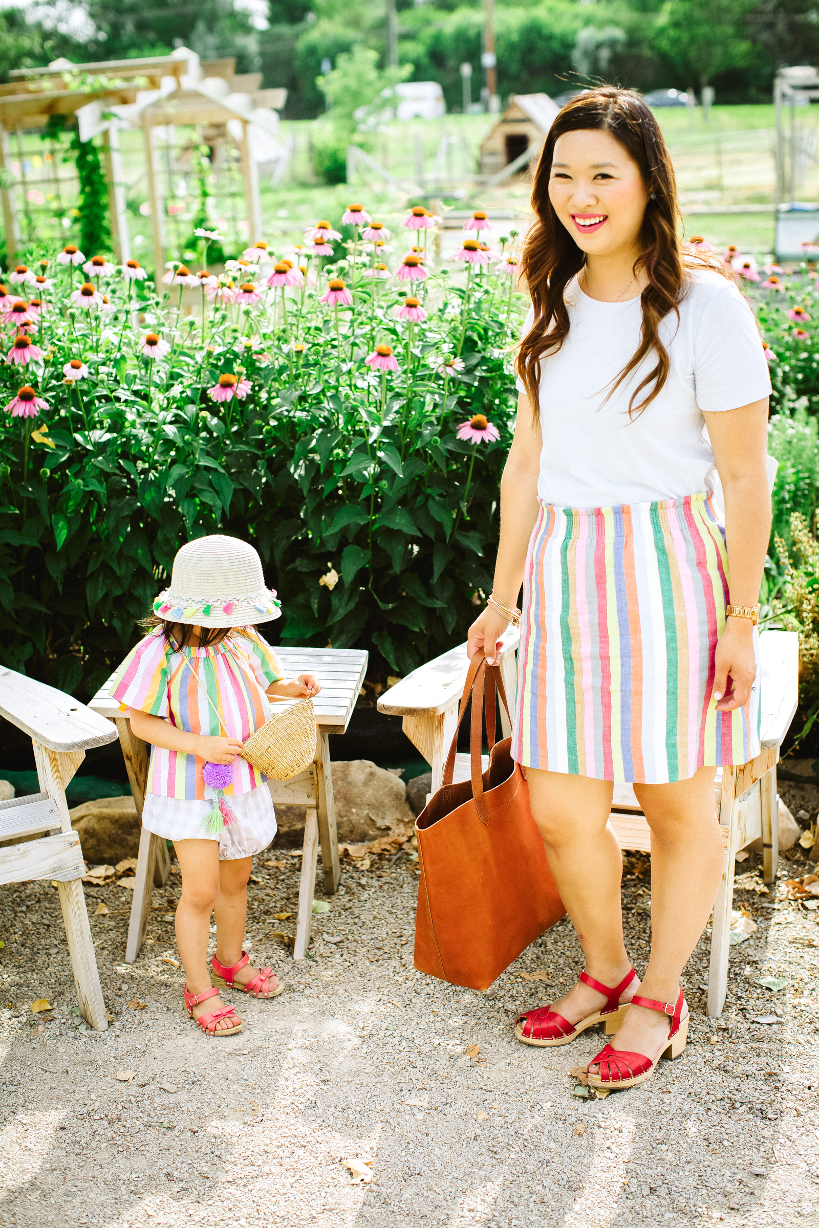 Mommy and Me Outfits: Rainbow Stripes by Utah fashion blogger Sandy A La Mode