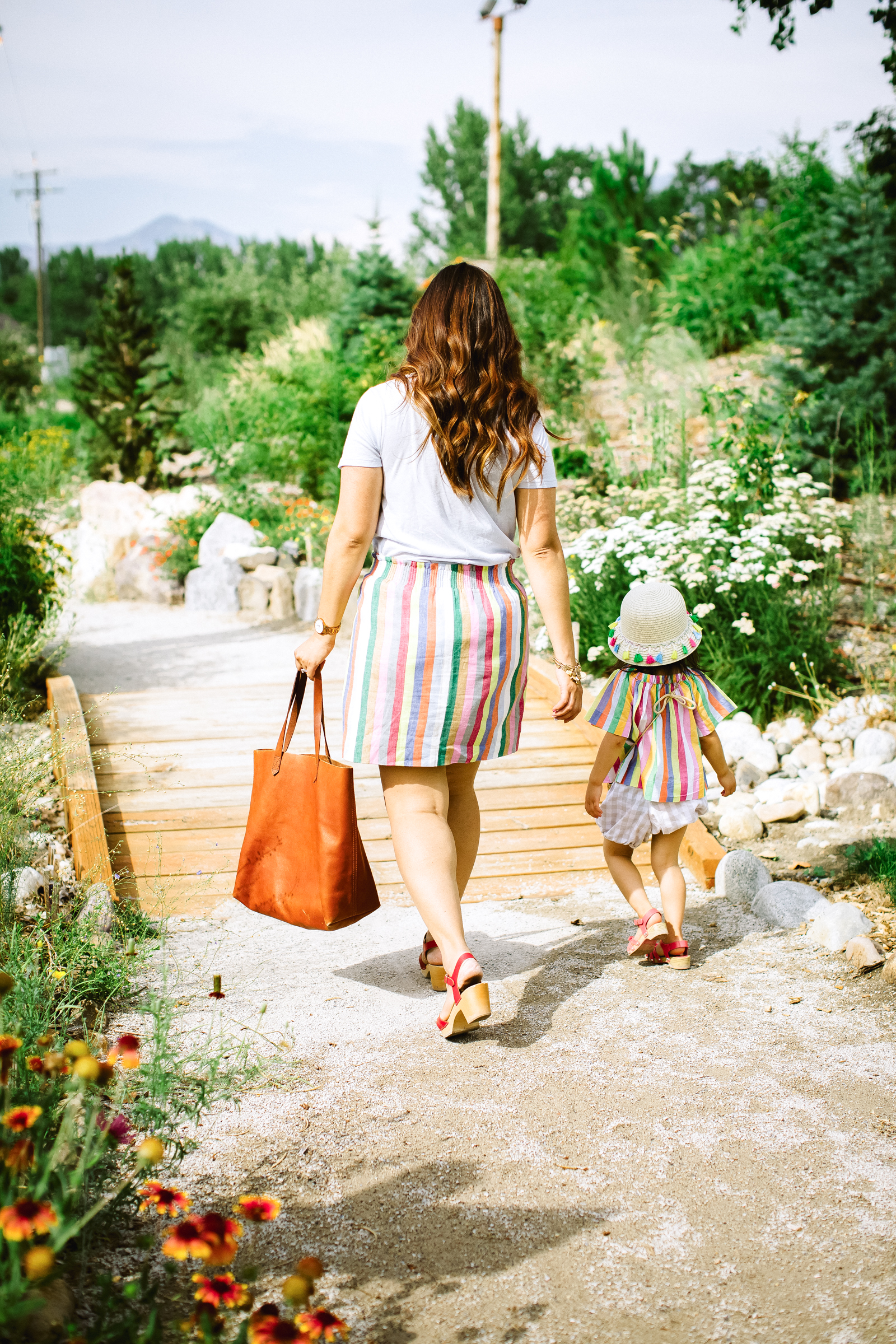 Mommy and Me Outfits: Rainbow Stripes by Utah fashion blogger Sandy A La Mode