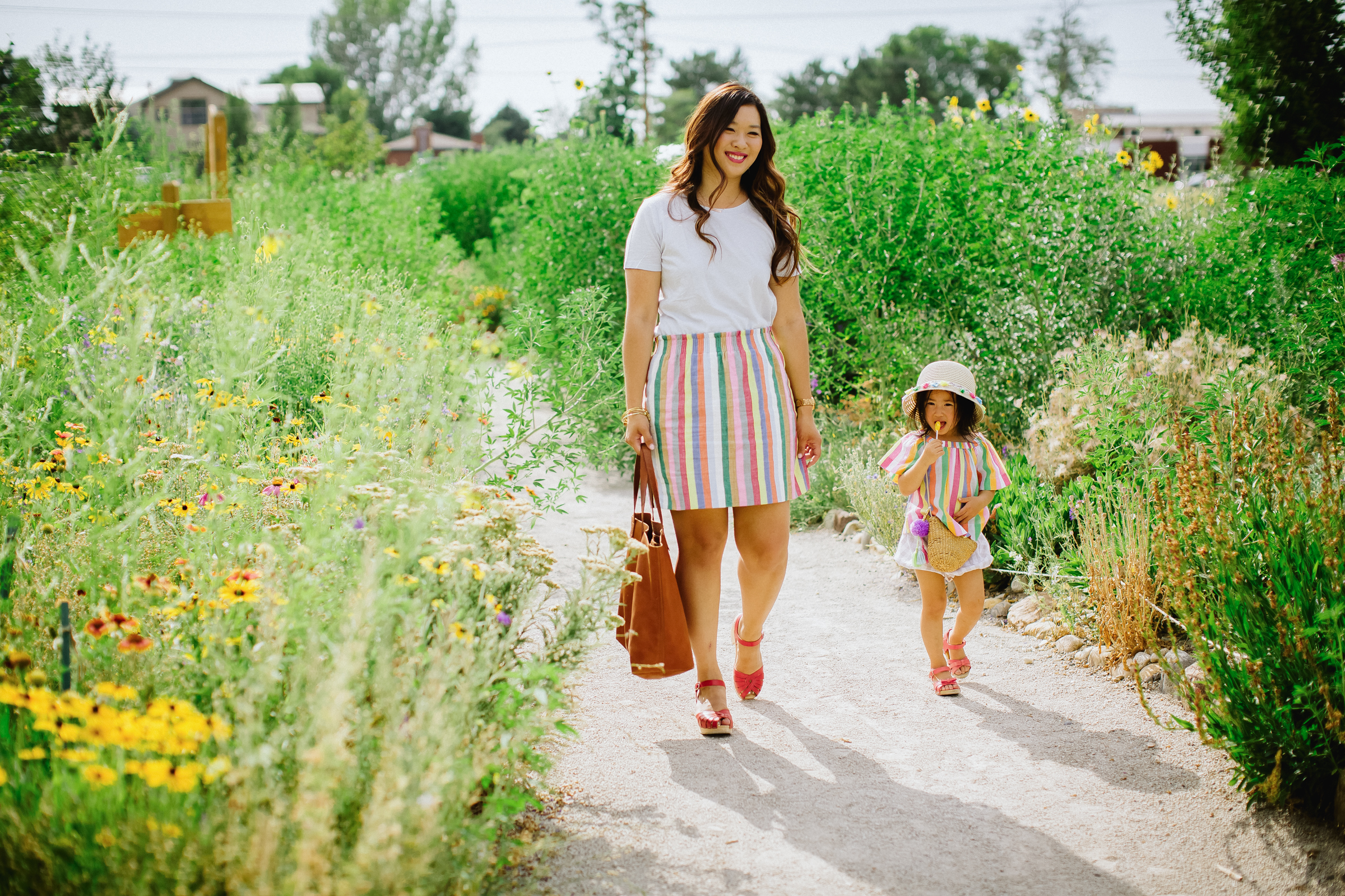 Mommy and Me Outfits: Rainbow Stripes by Utah fashion blogger Sandy A La Mode