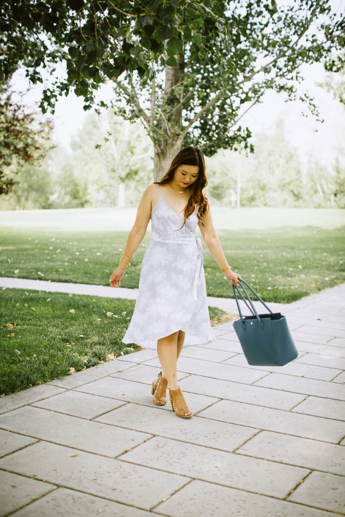 Mommy and Me Outfits: Grey Floral Dresses by Utah fashion blogger Sandy A La Mode