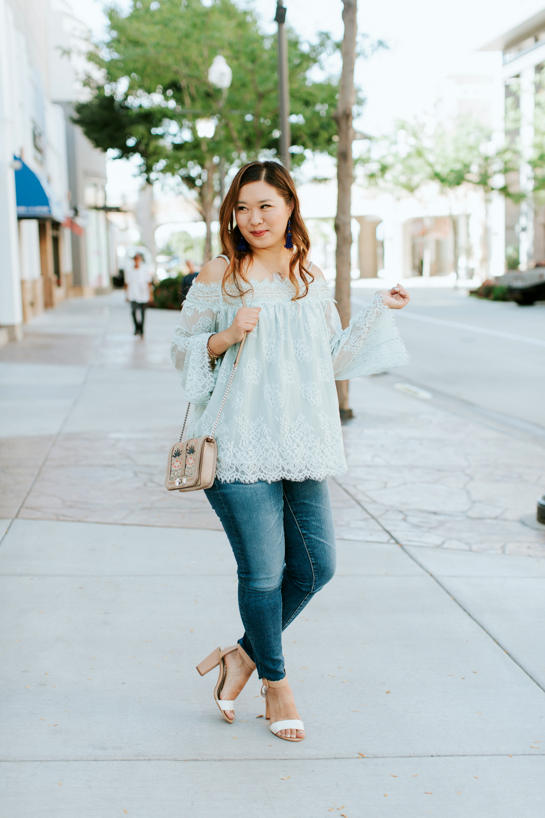 Pretty Mint Green Lace Top by Utah fashion blogger Sandy A La Mode