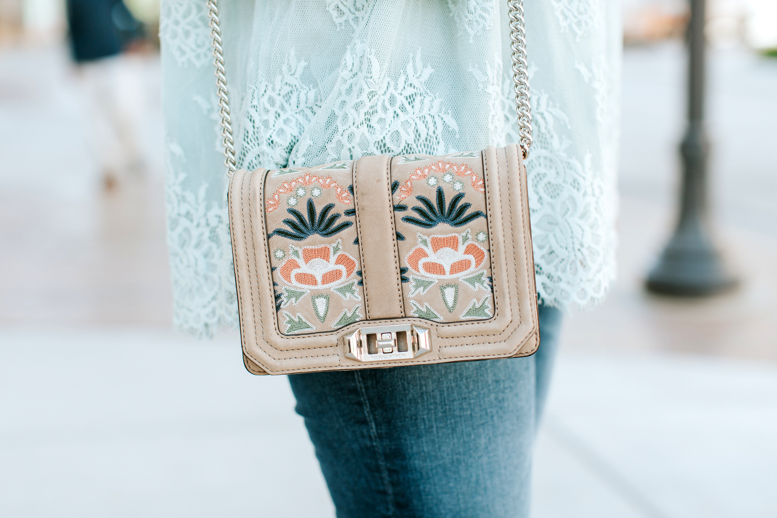 Pretty Mint Green Lace Top by Utah fashion blogger Sandy A La Mode