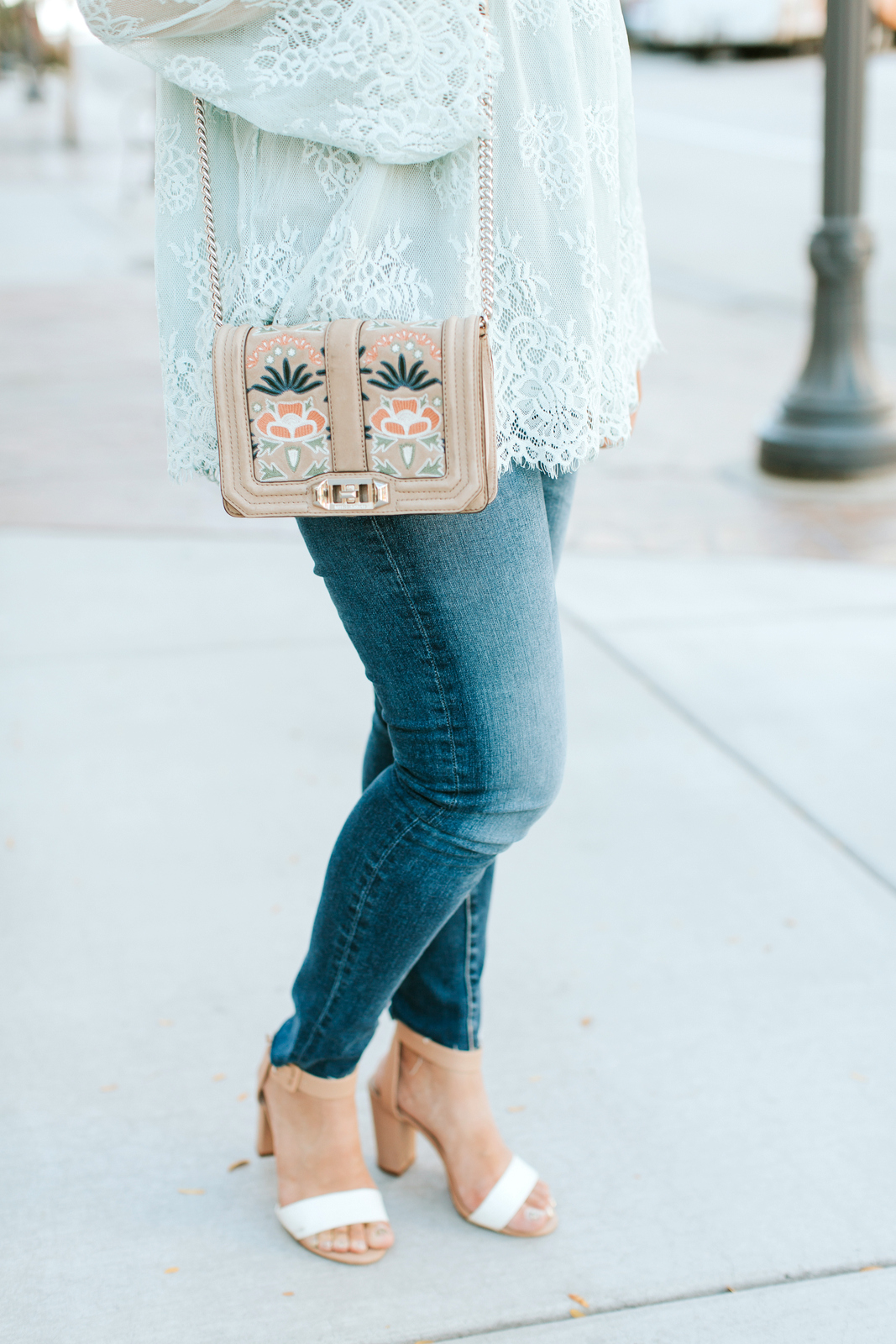 Pretty Mint Green Lace Top by Utah fashion blogger Sandy A La Mode