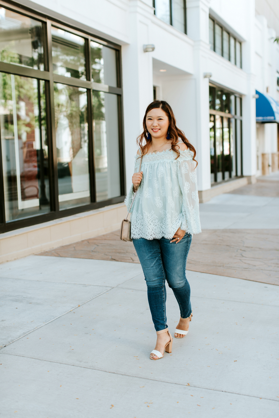 Pretty Mint Green Lace Top by Utah fashion blogger Sandy A La Mode