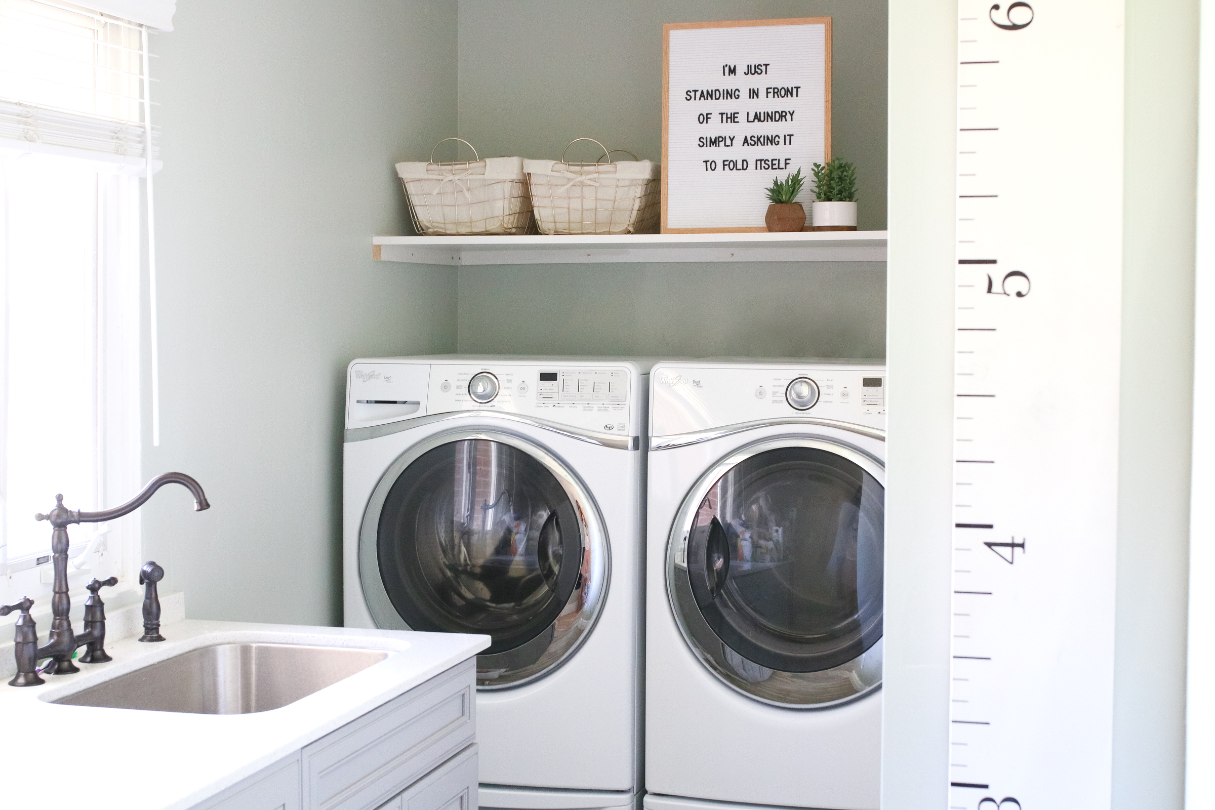 Our New Home Big Reveal: Functional & Spacious Laundry Room Ideas by popular Utah blogger Sandy A La Mode