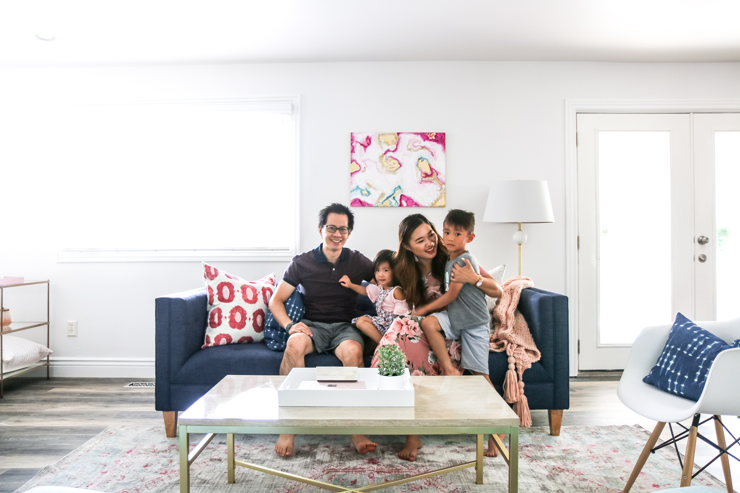 Our New Home Big Reveal: How We Styled Our Navy Couch by popular Utah blogger Sandy A La Mode