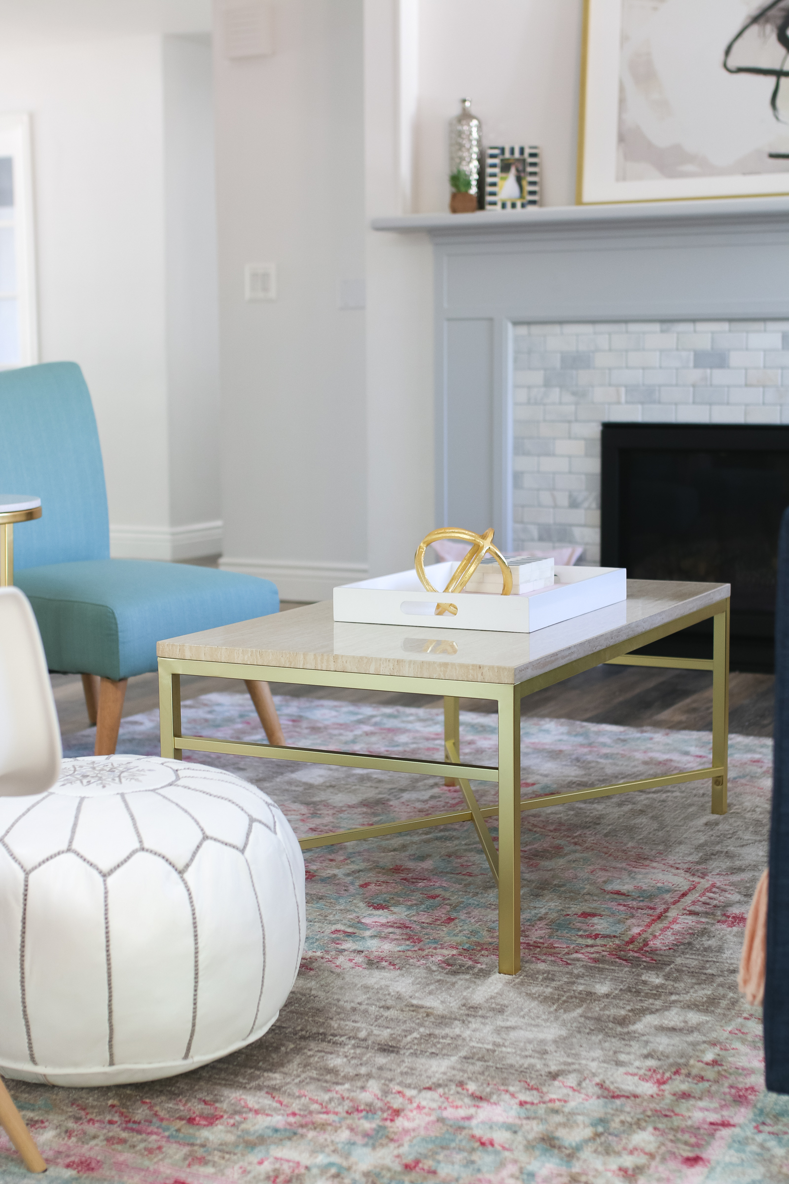 Our New Home Big Reveal: Our Modern Living Room With Hints of Gold by Utah blogger Sandy A La Mode