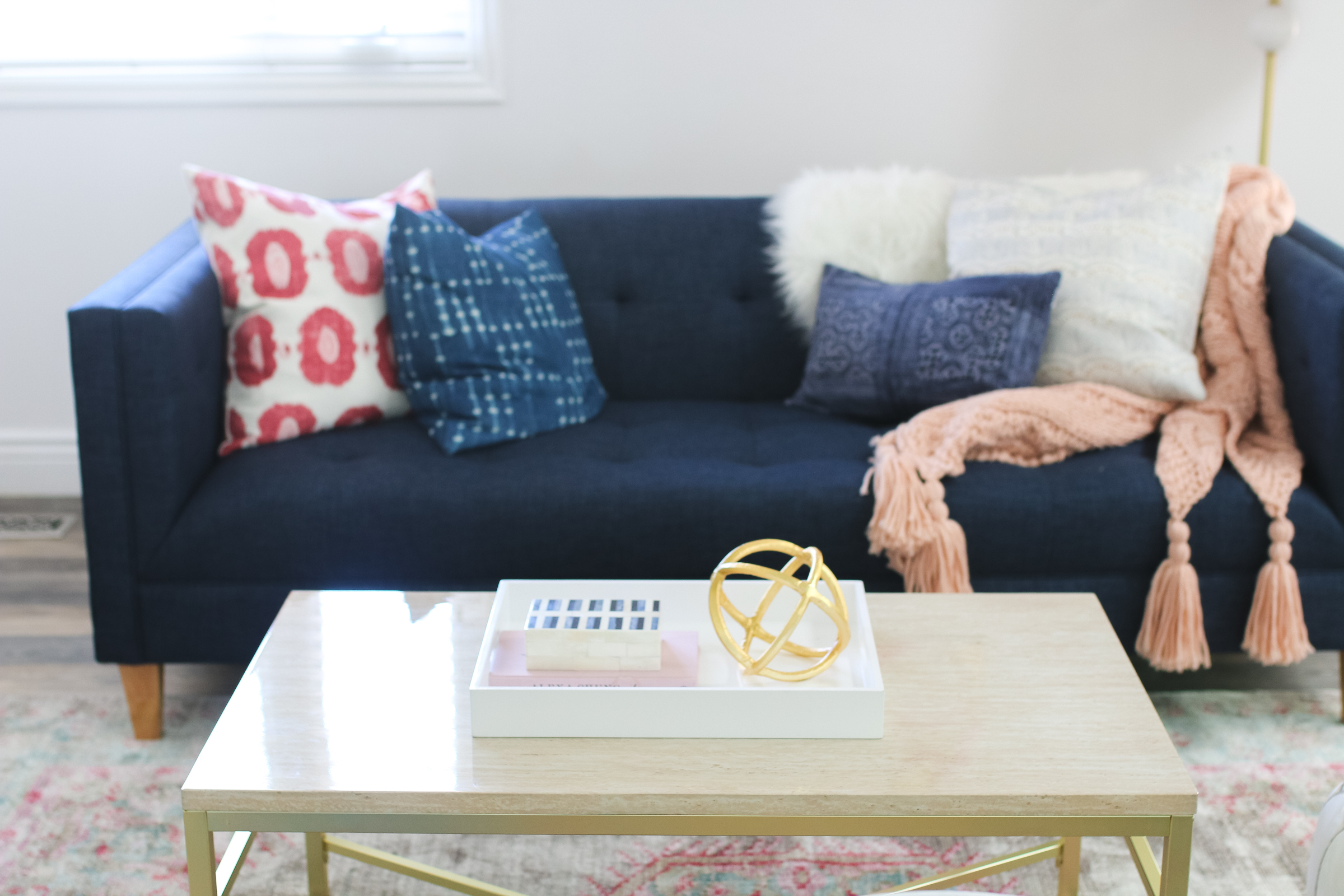 Our New Home Big Reveal: Our Modern Living Room With Hints of Gold by Utah blogger Sandy A La Mode