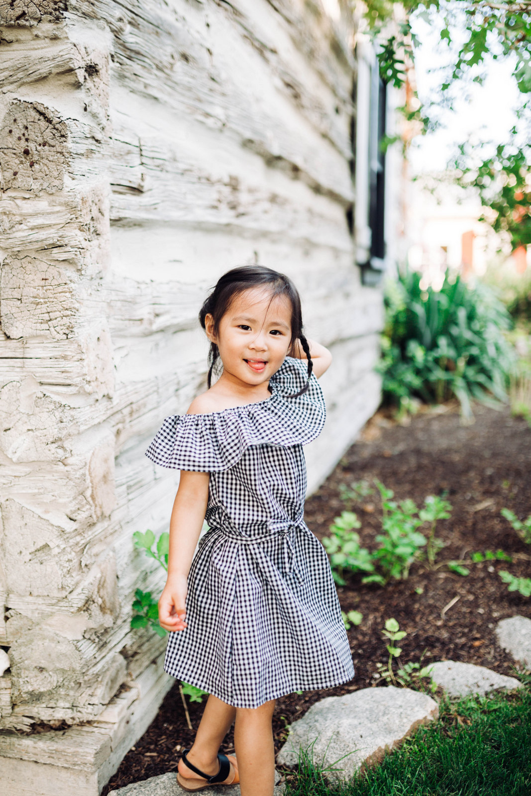 Mommy and Me Outfits: Off The Shoulder Gingham Dresses by Utah fashion blogger Sandy A La Mode