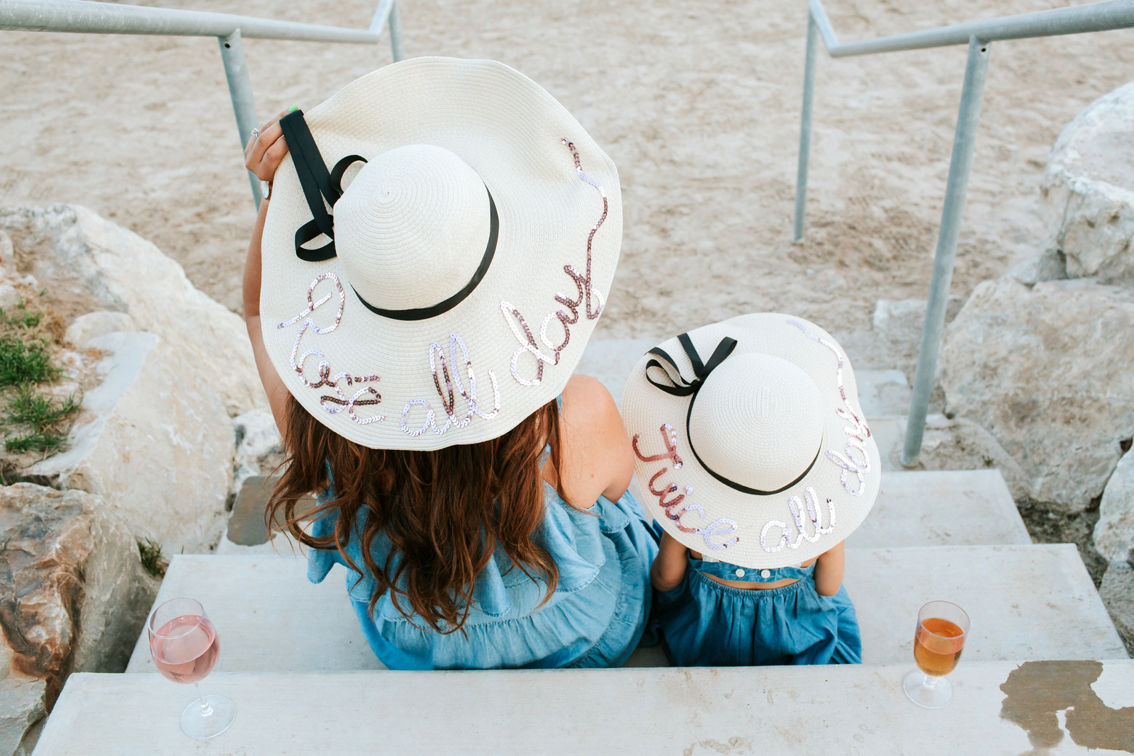 Mommy and Me Outfits: Chambray Dress & Floppy Sun Hat by Utah fashion blogger Sandy A La Mode