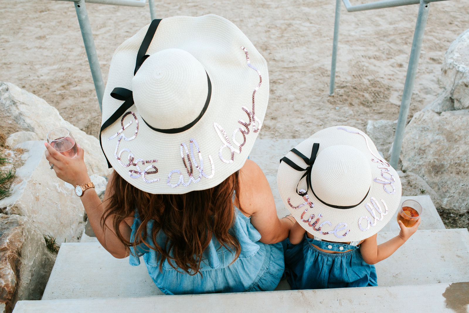 Mommy and Me Outfits: Chambray Dress & Floppy Sun Hat by Utah fashion blogger Sandy A La Mode