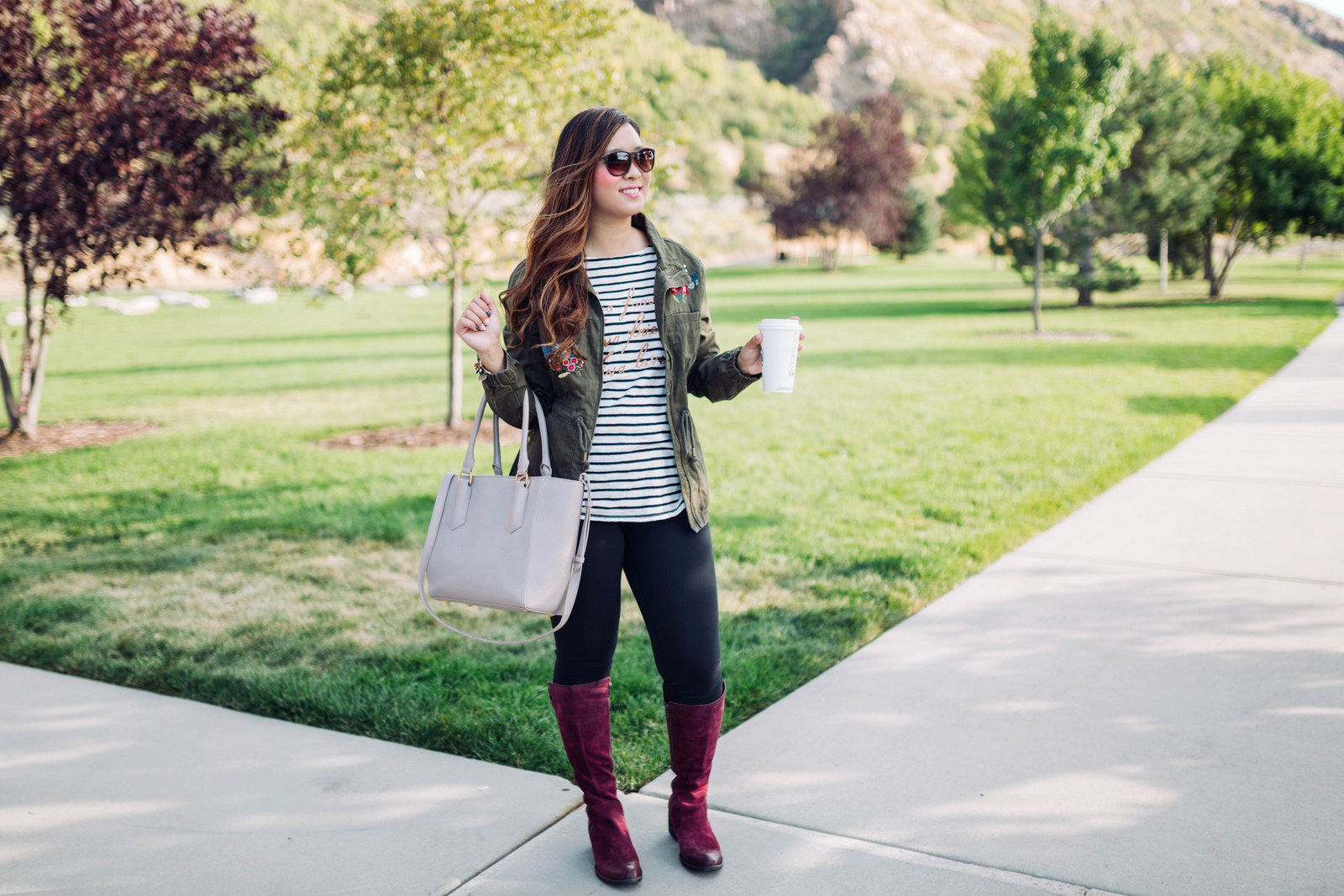 Born Fannar Boots - Burgundy Knee High Boots For Fall by Utah fashion blogger Sandy A La Mode