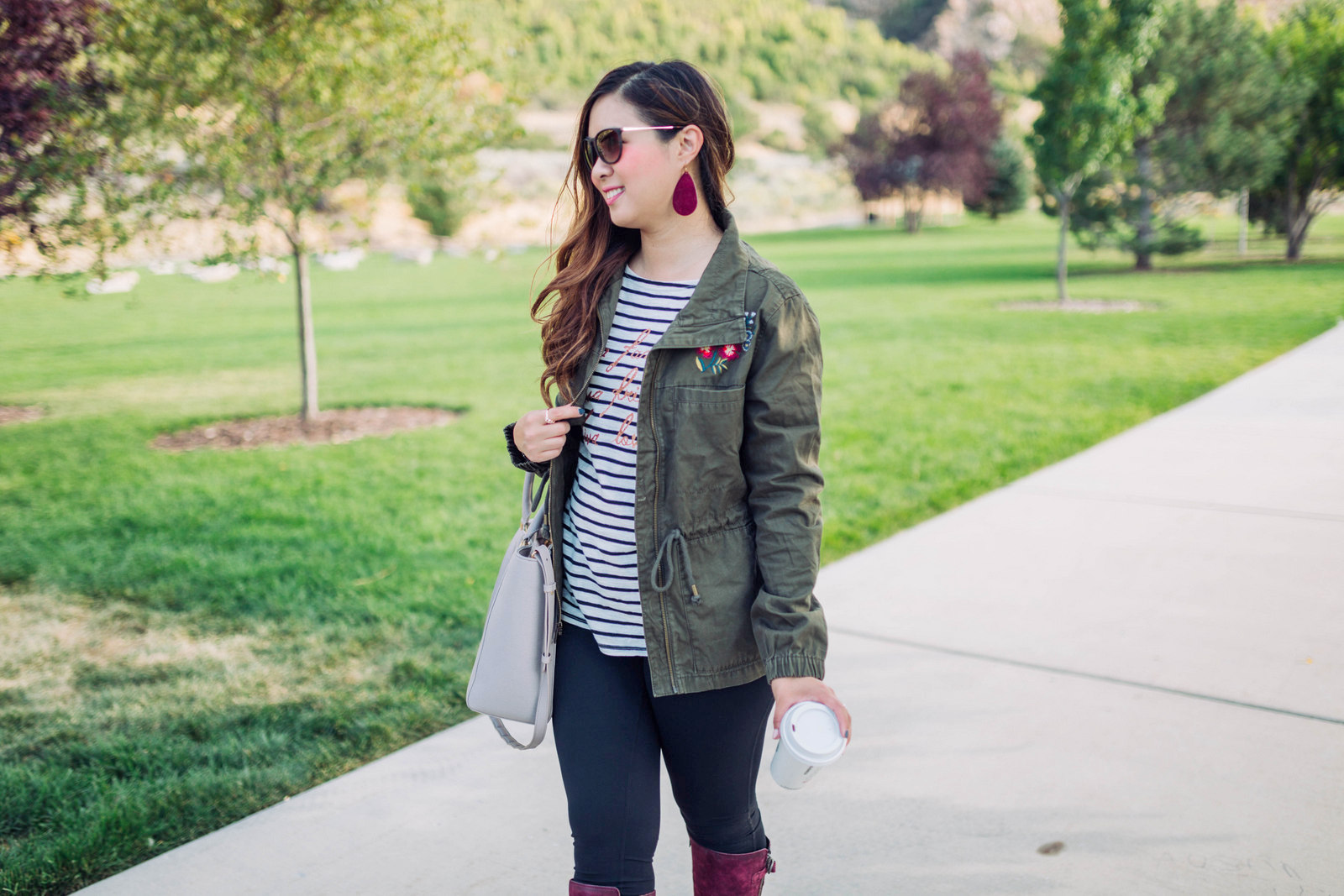 Born Boots - Burgundy Knee High Boots For Fall by Utah fashion blogger Sandy A La Mode